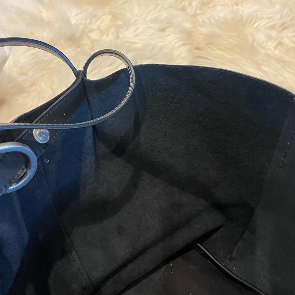 New w 🏷️ tags. ALL SAINTS Pewter Metallic silver Tote Bag, w/ extra pouch - Picture 4 of 10